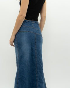 Vintage x Long Panelled Denim Skirt (L)