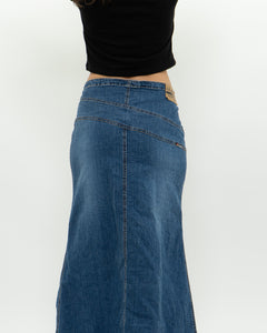 Vintage x Long Panelled Denim Skirt (L)