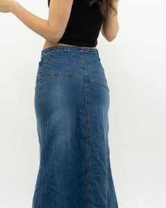 Vintage x Long Panelled Denim Skirt (L)