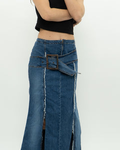 Vintage x Long Panelled Denim Skirt (L)