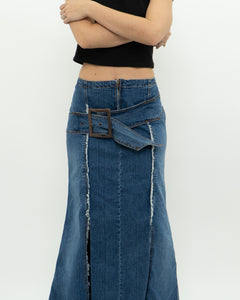 Vintage x Long Panelled Denim Skirt (L)