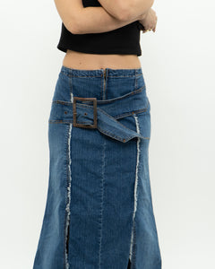 Vintage x Long Panelled Denim Skirt (L)