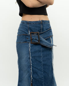 Vintage x Long Panelled Denim Skirt (L)