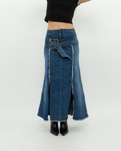 Vintage x Long Panelled Denim Skirt (L)