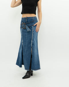 Vintage x Long Panelled Denim Skirt (L)