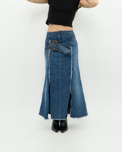 Vintage x Long Panelled Denim Skirt (L)