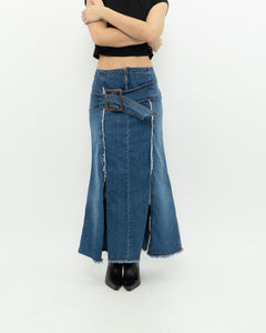 Vintage x Long Panelled Denim Skirt (L)