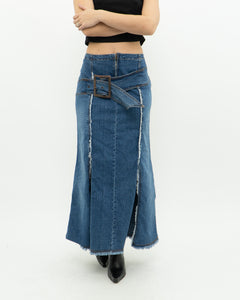 Vintage x Long Panelled Denim Skirt (L)