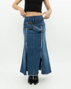 Vintage x Long Panelled Denim Skirt (L)