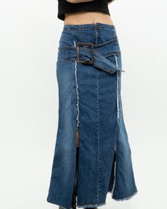 Vintage x Long Panelled Denim Skirt (L)