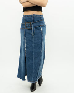 Vintage x Long Panelled Denim Skirt (L)