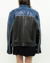 Load image into Gallery viewer, Vintage x Blue &amp; Black Leather Biker Jacket (L)