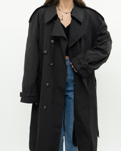 Vintage x Made in Canada x LONDON FOG Black Classic Trench (M-XL)