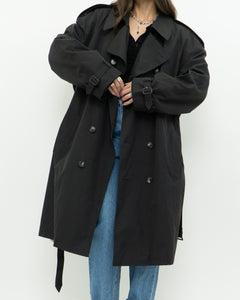 Vintage x Made in Canada x LONDON FOG Black Classic Trench (M-XL)