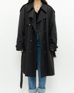 Vintage x Made in Canada x LONDON FOG Black Classic Trench (M-XL)