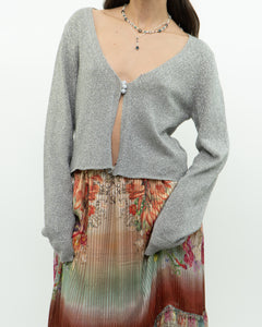 FREE PEOPLE x Silver Metallic Cropped Cardigan (S-L)