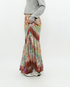 ETRO MILANO x Flowy Silk Metallic Patterned Skirt (XS-M)