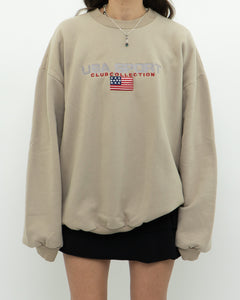 Vintage x USA SPORT Beige Crewneck (XS-XL)