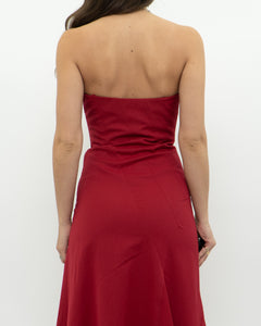 Vintage x BCBG Red Strapless Dress (XS)