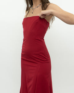 Vintage x BCBG Red Strapless Dress (XS)