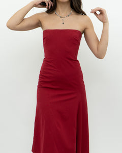 Vintage x BCBG Red Strapless Dress (XS)