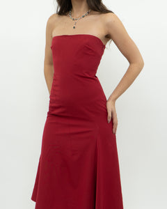 Vintage x BCBG Red Strapless Dress (XS)