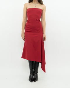 Vintage x BCBG Red Strapless Dress (XS)