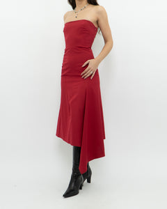 Vintage x BCBG Red Strapless Dress (XS)