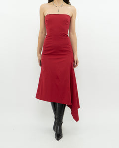 Vintage x BCBG Red Strapless Dress (XS)