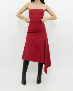 Vintage x BCBG Red Strapless Dress (XS)