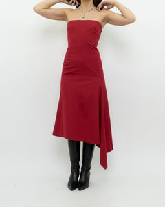 Vintage x BCBG Red Strapless Dress (XS)