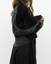 Load image into Gallery viewer, ALEXANDER WANG.T x Grey, Black Wool Cropped Obversized Sweater (XS-L)