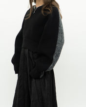 Load image into Gallery viewer, ALEXANDER WANG.T x Grey, Black Wool Cropped Obversized Sweater (XS-L)