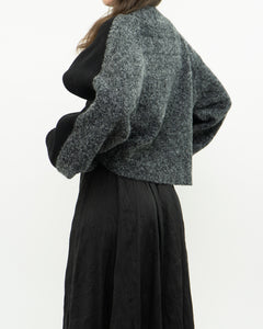 ALEXANDER WANG.T x Grey, Black Wool Cropped Obversized Sweater (XS-L)