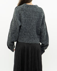 ALEXANDER WANG.T x Grey, Black Wool Cropped Obversized Sweater (XS-L)