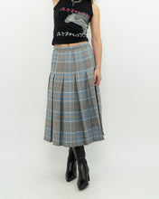 Load image into Gallery viewer, Vintage x Light Blue, Grey Plaid Reversible Wool Skirt (S, M)