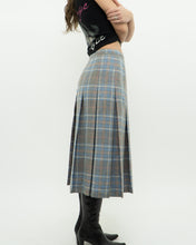 Load image into Gallery viewer, Vintage x Light Blue, Grey Plaid Reversible Wool Skirt (S, M)