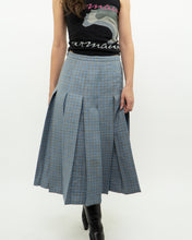 Load image into Gallery viewer, Vintage x Light Blue, Grey Plaid Reversible Wool Skirt (S, M)