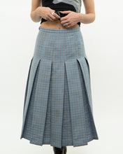 Load image into Gallery viewer, Vintage x Light Blue, Grey Plaid Reversible Wool Skirt (S, M)