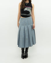 Load image into Gallery viewer, Vintage x Light Blue, Grey Plaid Reversible Wool Skirt (S, M)