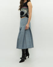 Load image into Gallery viewer, Vintage x Light Blue, Grey Plaid Reversible Wool Skirt (S, M)