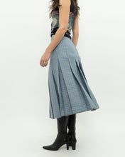 Load image into Gallery viewer, Vintage x Light Blue, Grey Plaid Reversible Wool Skirt (S, M)