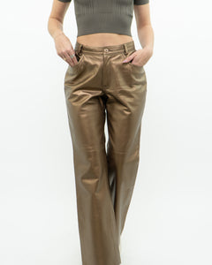 Vintage x Made in Canada x TRISTAIN & ISEUT Bronze Leather Pant (S)