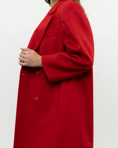 Vintage x Made in Canada x Heavy Red Wool Trench (XS-M)