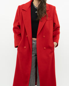 Vintage x Made in Canada x Heavy Red Wool Trench (XS-M)