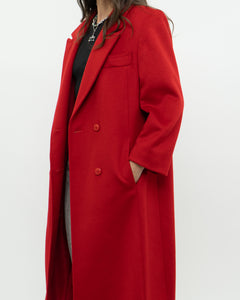 Vintage x Made in Canada x Heavy Red Wool Trench (XS-M)