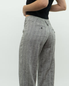 Vintage x Deadstock Grey Metallic Striped Linen Pant (XS, S)