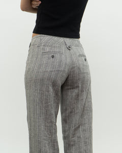 Vintage x Deadstock Grey Metallic Striped Linen Pant (XS, S)