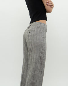 Vintage x Deadstock Grey Metallic Striped Linen Pant (XS, S)