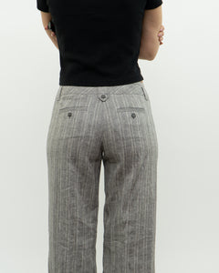 Vintage x Deadstock Grey Metallic Striped Linen Pant (XS, S)